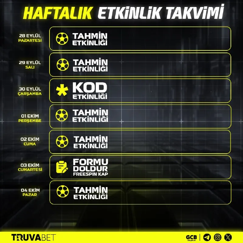 🗓 #Truva bol ödüllü etkinlik takvimimiz yayında! 🎁 Sürprizlerle dolu etkinliklerimiz sizi…