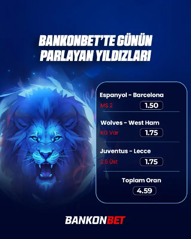 ⚪️🟢🟡🔴 ⭐️ Bugün yıldızlar Bankonbet’te parlıyor! Kazandıran tercihler, öne çıkan maçlar ve…