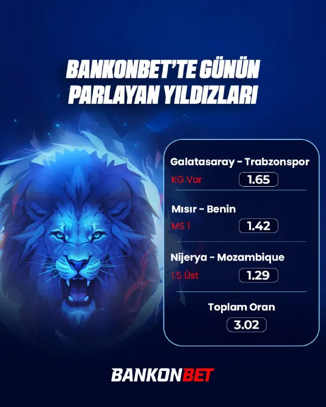 ⚪️🟢🟡🔴 ⭐️ Bugün yıldızlar Bankonbet’te parlıyor! Kazandıran tercihler, öne çıkan maçlar ve…