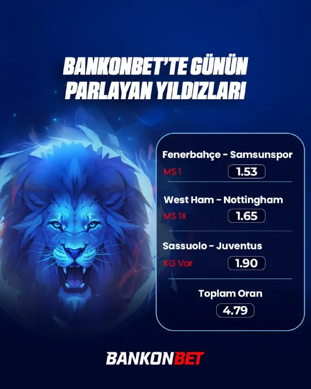 ⚪️🟢🟡🔴 ⭐️ Bugün yıldızlar Bankonbet’te parlıyor! Kazandıran tercihler, öne çıkan maçlar ve…