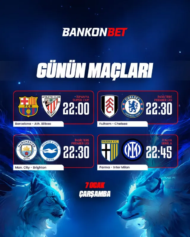 ⚪️🟢🟡🔴 😵 Günün karşılaşmalarında en yüksek oranlar ve kazandıran fırsatlar Bankonbet’te…