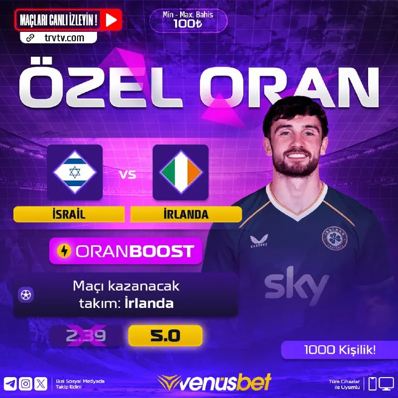 🔥 #Venus'ten spor severlere! Bir günde tam 3 Özel Oran! 🚀 ORANBOOST! kazandırıyor. UEFA…