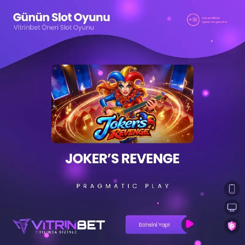 🃏 GÜNÜN SLOT OYUNU: JOKER’S REVENGE 🎰 Bugünün Vitrinbet önerisi Pragmatic Play – Joker’s…