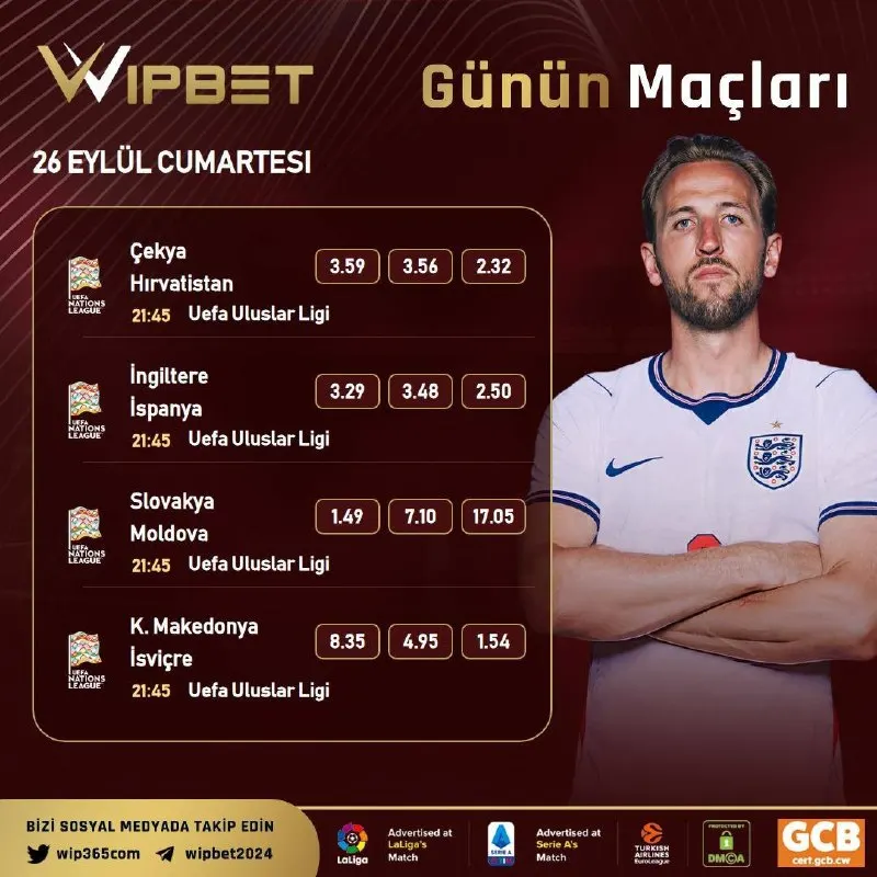 🏆 WİPBET Günün Maçları! ⚽️ 📈 En Yüksek Oranlar İle WİPBET'de Günün Kazandıran Maçlarını…