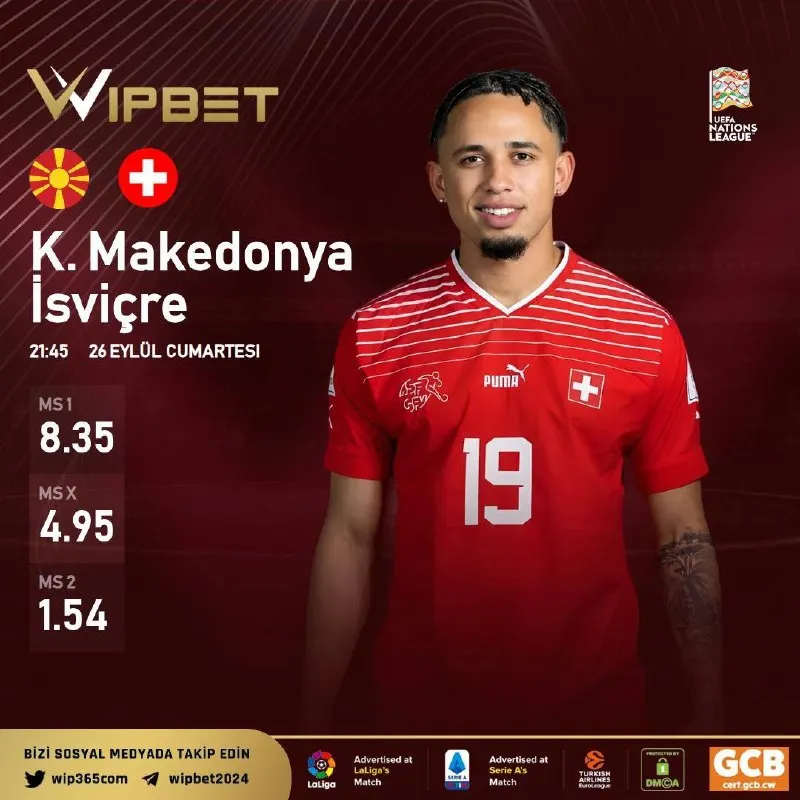 🏆 Günün Kazandıran Maçı! ⚽️ K. Makedonya - İsviçre ⏰ 21.45 📈 Sizin İçin Oranları…
