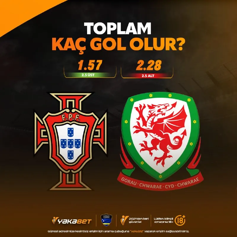 🇵🇹 Portekiz - Galler 🏴 maçında toplam kaç gol olur? ⚽️ Sence alt mı biter, üst mü?…