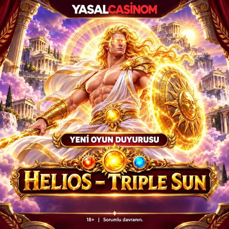 YASALCASINOM'DA YENİ OYUN ETKİNLİK AKTİF ! ' Helios Triple Sun ' Oyununda Geçerli 2TL…
