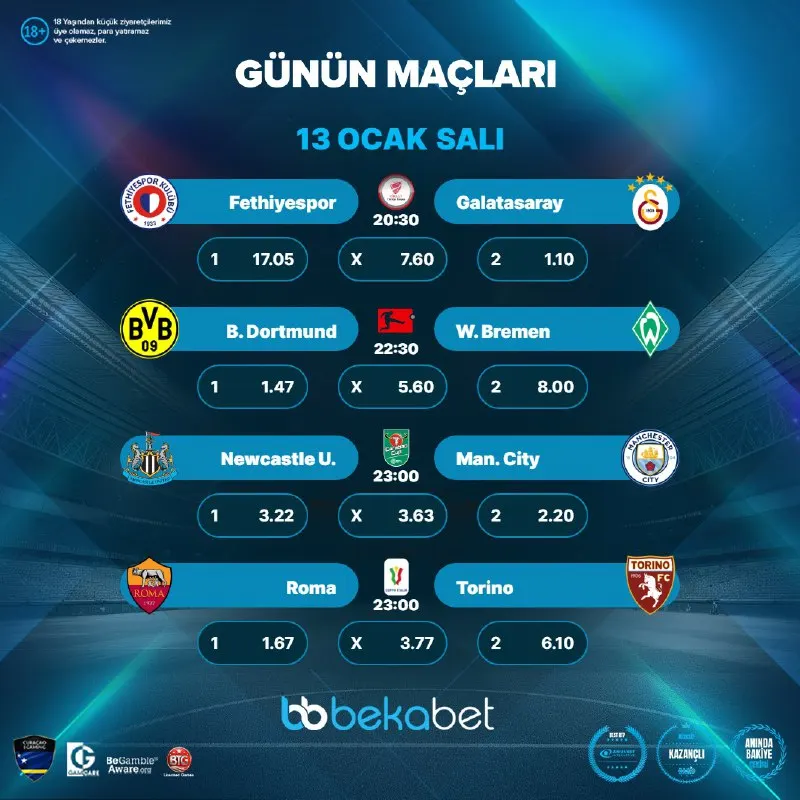 🔤🔤🔤🔤🔤🔤🔤 ⚽️ #bekabet 'te Günün Maçları! ⚽️ 💎 En Güncel Maçlar, En Güçlü Oranlar. 💎 👑…