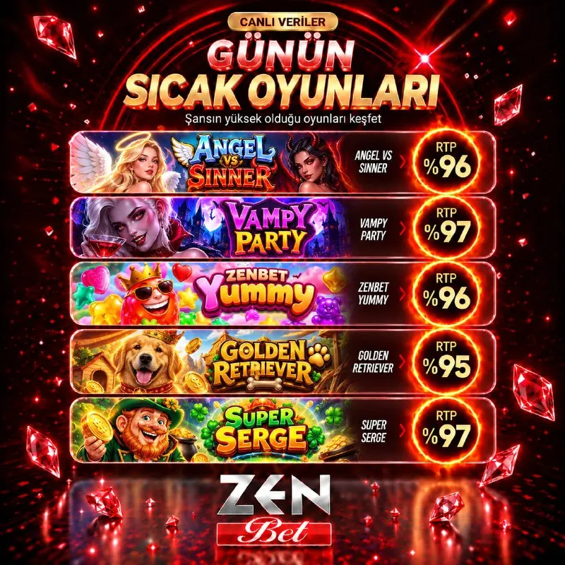 🔥 Günün SICAK Oyunları ZenBet'te! 🔥 💸 Artırılmış RTP oranları ile kazancına kazanç kat! 🎰…