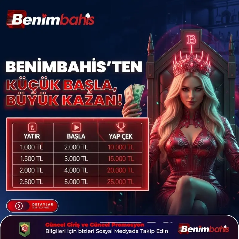 🔥BENİMBAHİS’TEN YENİ FIRSAT! KÜÇÜK BAŞLA 💰BÜYÜK KAZAN! SLOT alanında geçerli…