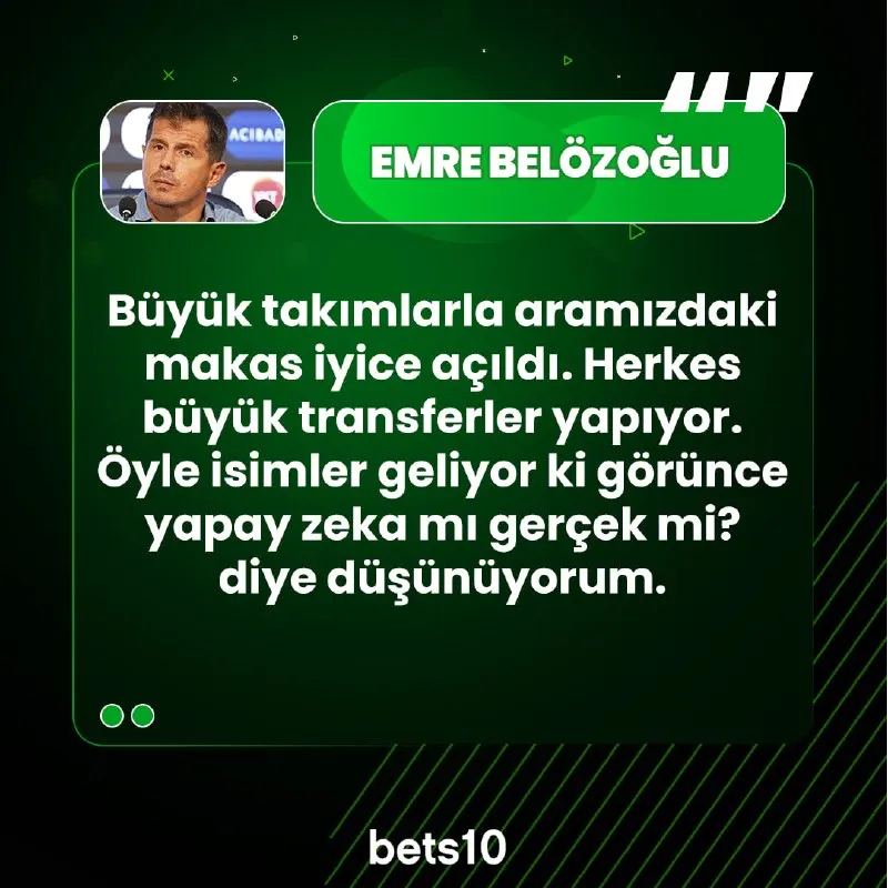 🎙 Emre Belözoğlu, büyük takımlarla aradaki makasın açıldığını ve transfer piyasasındaki…
