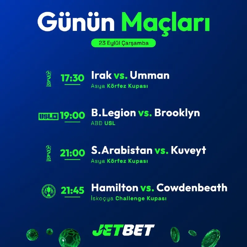 ⚽️ Günün futbol maçları başladı! Jetbet'in en yüksek oranlı marketlerini keşfet, canlı…