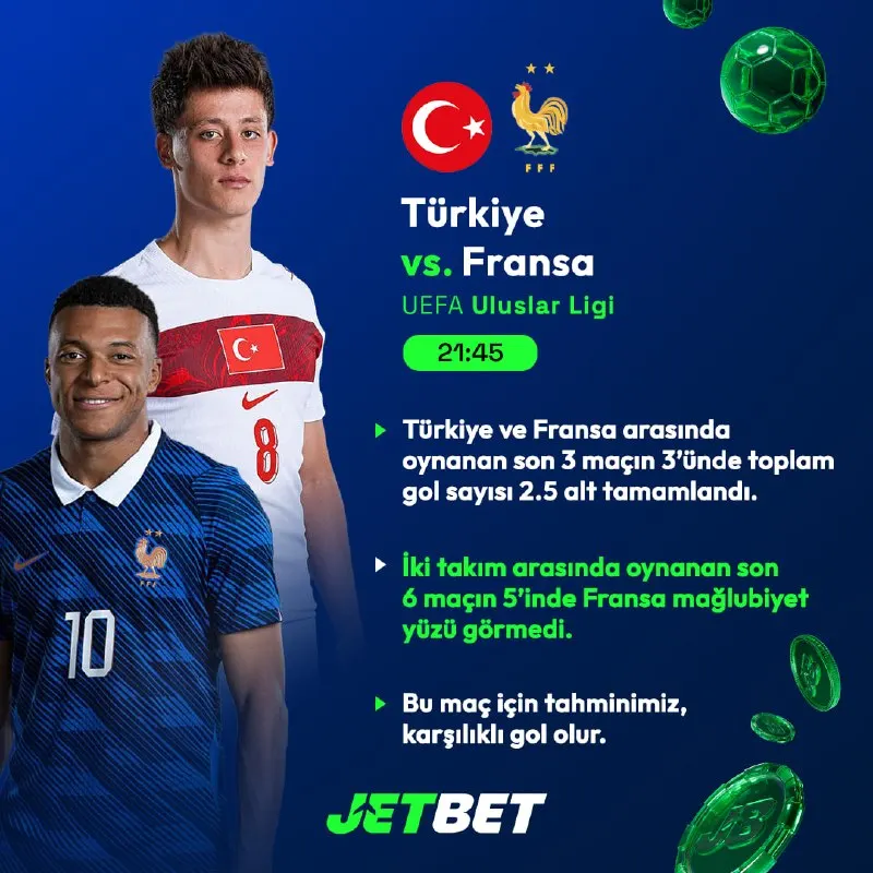 🇹🇷 Millilerimiz sahada! Türkiye-Fransa maçına özel marketler Jetbet'te! Ay-Yıldızlıların…