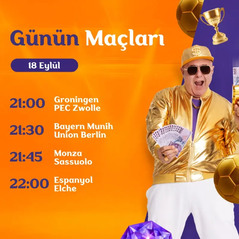 ⚡️ 18 Eylül maçlarıyla Milyar heyecanına katılın! Groningen - PEC Zwolle, Bayern Munih…