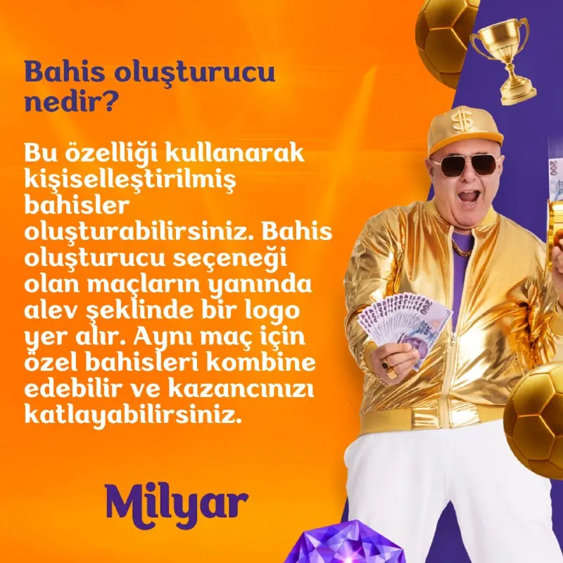 🔥 Bahis oluşturucu nedir? Milyar ile kişiselleştirilmiş bahisler yapın! Alev logolu…