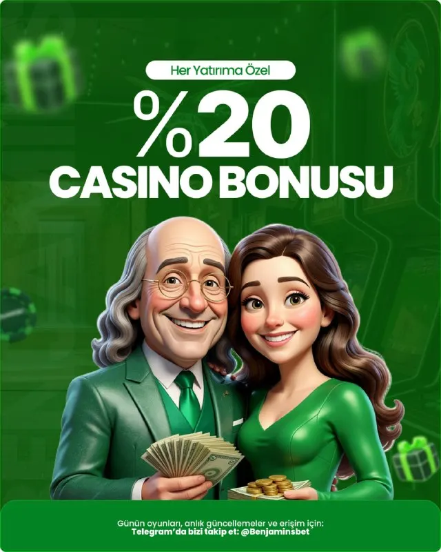 🎰 Casino keyfini bonus avantajıyla büyütün. BenjaminsBet’te her yatırımınıza özel %20…