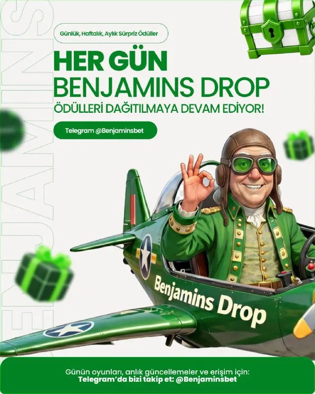 🎁 BenjaminsDrop ödülleri dağıtılmaya devam ediyor! Her gün Telegram’da ücretsiz…