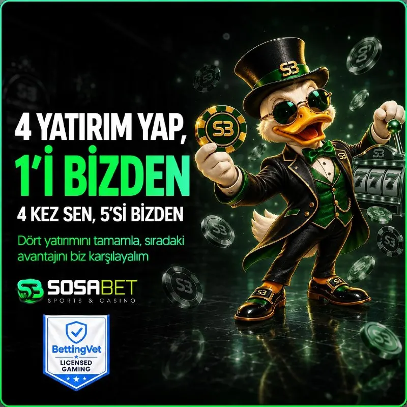 💚 4 yatırım senden, 5’incisi SosaBet’ten! 💰 Dört yatırımını tamamla, sıradaki yatırım…
