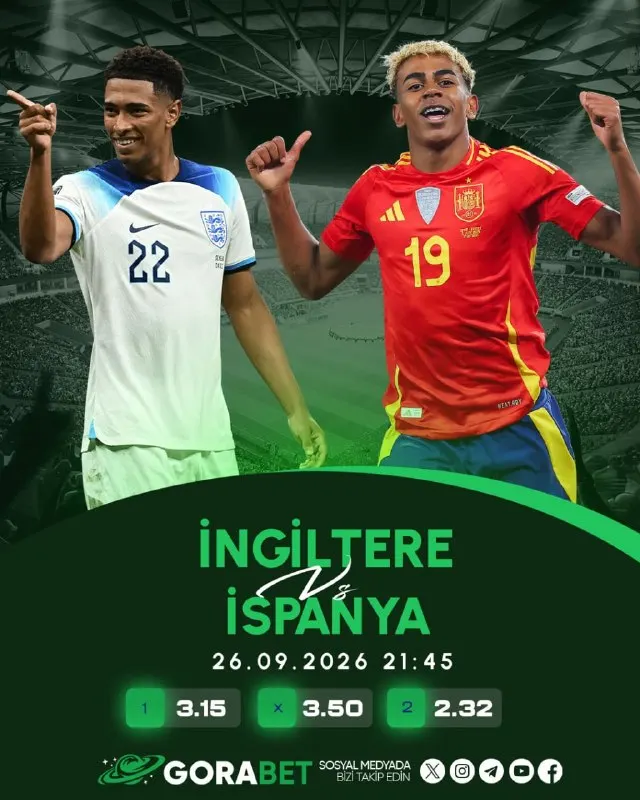 😍 DEV MAÇ HEYECANI BAŞLIYOR! 😍 😍😍😍😍😍😍😍😍😍😍 🏴󠁧󠁢󠁥󠁮󠁧󠁿 İngiltere vs İspanya 🇪🇸 📅 26.09.2026 |…