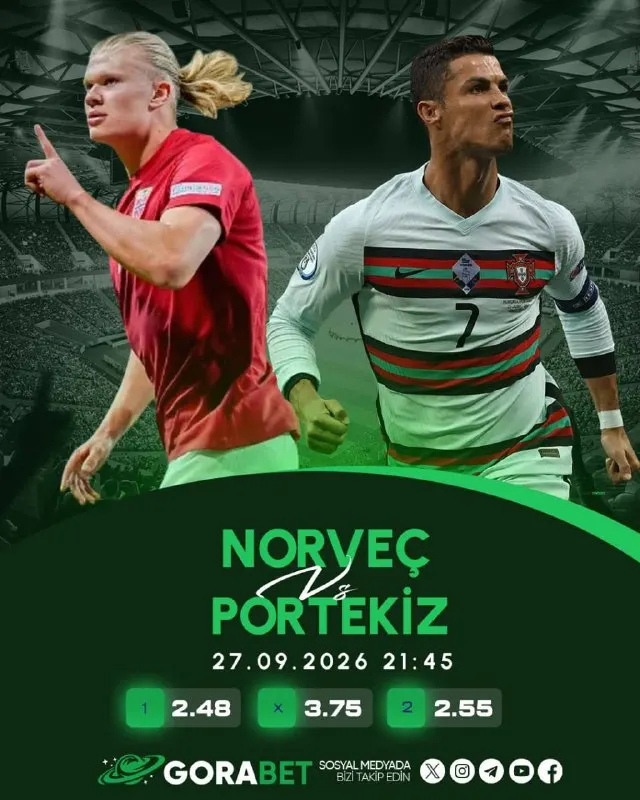 😍 DEV MAÇ HEYECANI BAŞLIYOR! 😍 😍😍😍😍😍😍😍😍😍😍 🇳🇴 Norveç vs Portekiz 🇵🇹 📅 27.09.2026 | ⏰ 21:45…