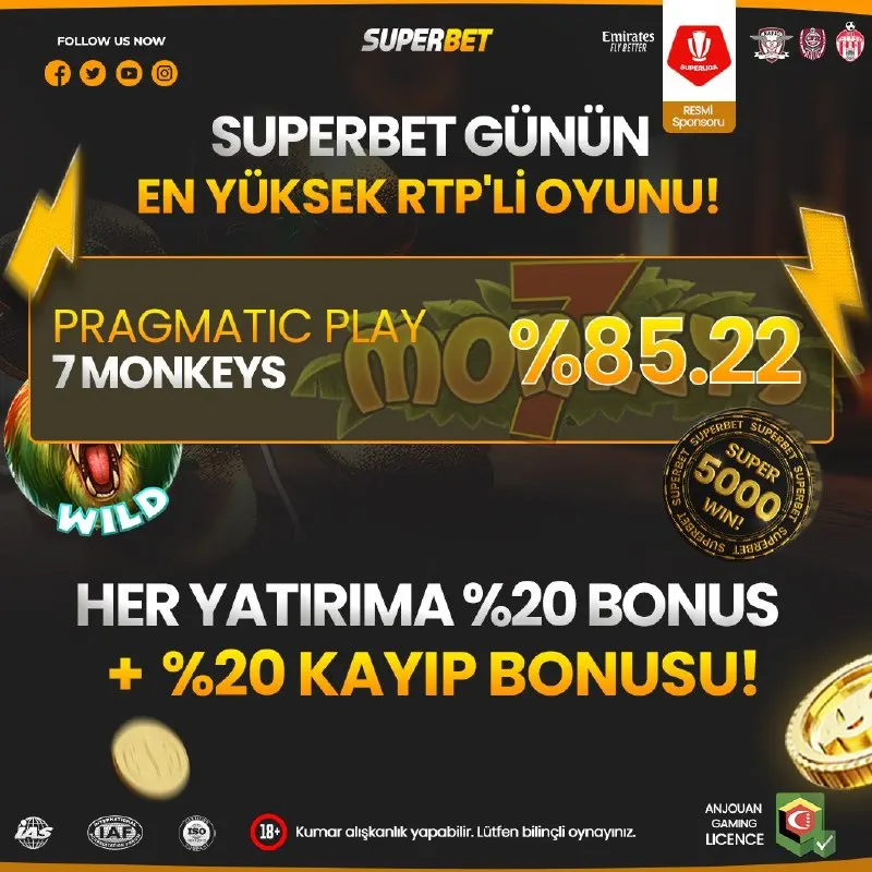🎉 SUPERBET'TE KAZANMANIN TAM ZAMANI! 🧩 Günün en yüksek RTP’li oyunu: 🎮 PRAGMATIC PLAY– 7…