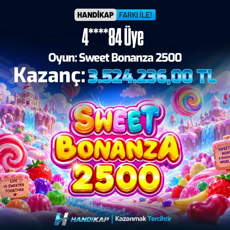 🍭 SWEET BONANZA 2500’DEN 3.524.236 TL’LİK REKOR KAZANÇ! 🔥 Pragmatic Play’in Sweet Bonanza…