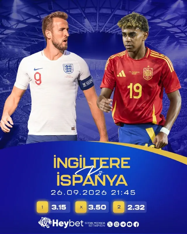 👏 DEV MAÇ HEYECANI BAŞLIYOR! 👏 👏👏👏👏👏👏👏👏👏👏 🏴󠁧󠁢󠁥󠁮󠁧󠁿 İngiltere vs İspanya 🇪🇸 📅 26.09.2026 |…