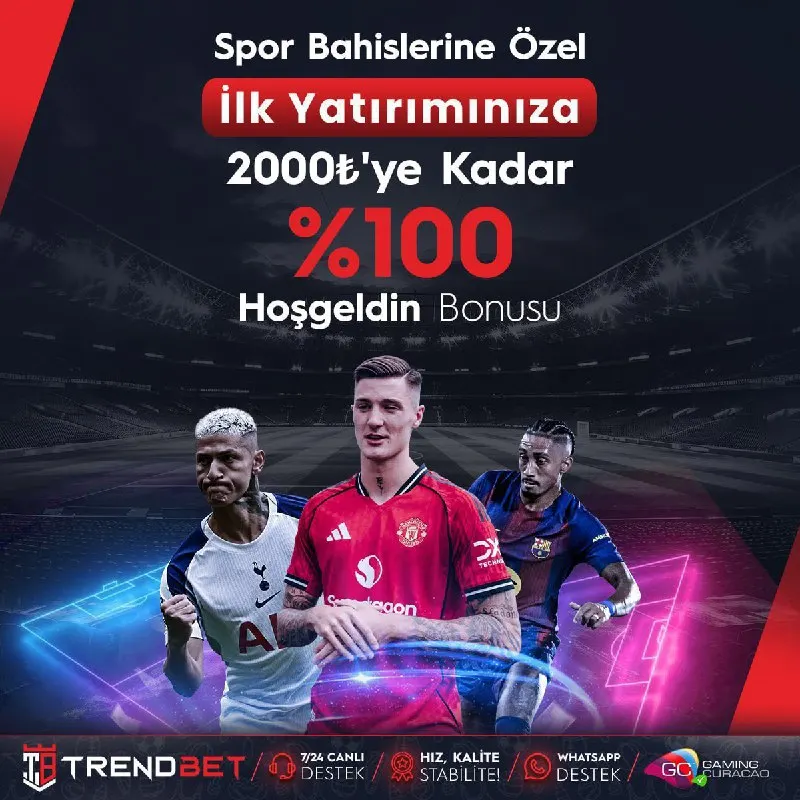 🔔 #TrendBet ' ten Hoş Geldin Hediyesi 💵 ⚽️ Spor Bahislerinize Özel İlk Yatırımınıza 🔢❎🔢🔢🔢…