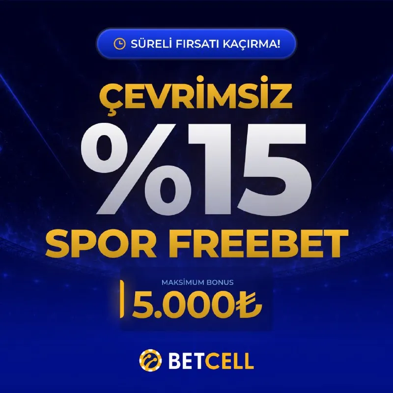 BUGÜNE ÖZEL | %15 SPOR FREEBET 17:00 – 20:00 saatleri arasında yapılan yatırımlara özel…