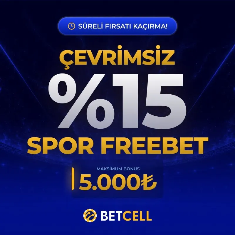 BUGÜNE ÖZEL | %15 SPOR FREEBET 18:00 – 23:00 saatleri arasında yapılan yatırımlara özel…