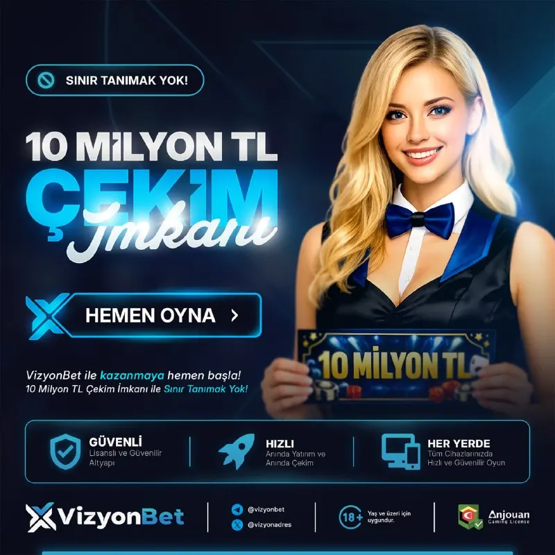 🔹10 MİLYON TL ÇEKİM İMKANI 🔹Yatırımını yap VizyonBet'in yüksek RTP oranları ile kazancın…