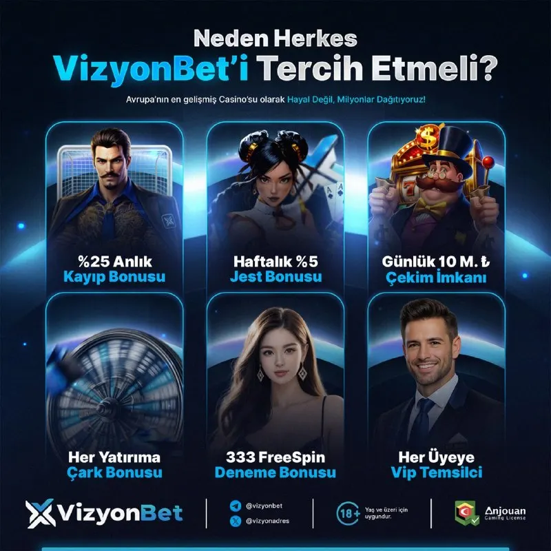 🔥 Neden VizyonBet? Çünkü VizyonBet’te ayrıcalıklar hiç bitmiyor! • %25’e Varan Kayıp…