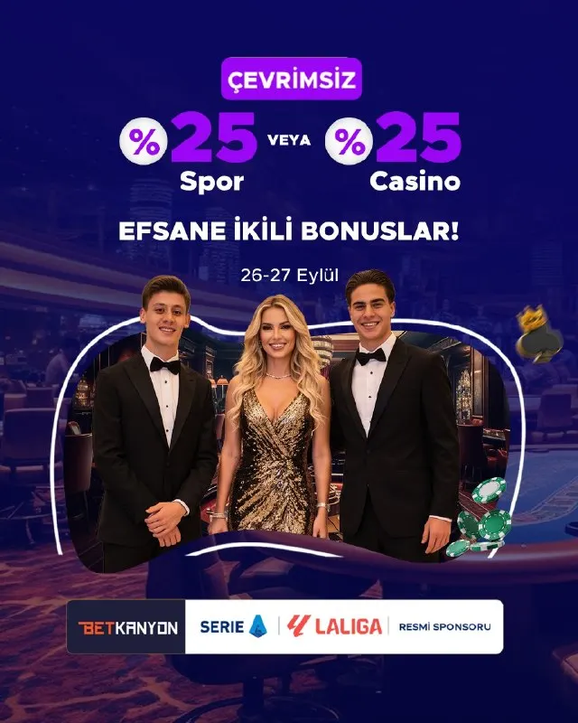 BETKANYON’DA YATIRIMIN ÇEVRİMSİZ BONUS KAZANDIRIYOR! 🎉 🎁 26-27 Eylül tarihlerinde…