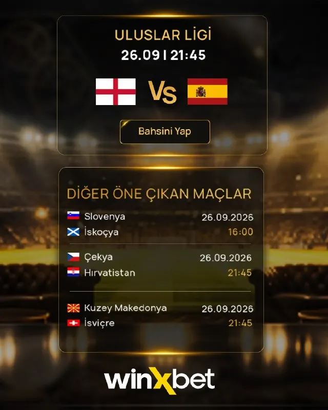 🏟 Maçlar Sahada, Oranlar Winxbet’te! 🏆 ⚽️ Günün karşılaşmalarına en yüksek oranlarla oyna!