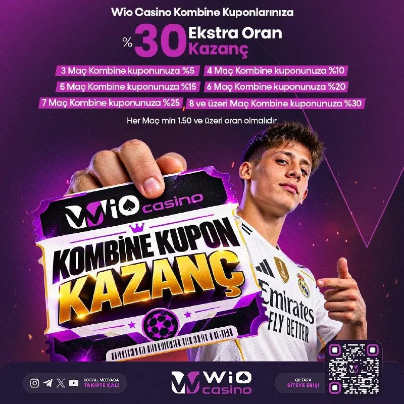 🔥 𝐖𝐢𝐨 𝐂𝐚𝐬𝐢𝐧𝐨 𝐊𝐨𝐦𝐛𝐢𝐧𝐞 𝐊𝐮𝐩𝐨𝐧𝐥𝐚𝐫ı𝐧ı𝐳𝐚 %𝟑𝟎 𝐄𝐤𝐬𝐭𝐫𝐚 𝐎𝐫𝐚𝐧 𝐊𝐚𝐳𝐚𝐧𝐜̧ 🔥 ✅ 𝟑 𝐌𝐚𝐜̧ 𝐊𝐨𝐦𝐛𝐢𝐧𝐞 𝐤𝐮𝐩𝐨𝐧𝐮𝐧𝐮𝐳𝐚…
