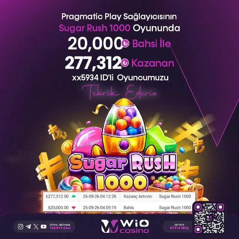 🔞🔞 Pragmatic Play Sağlayıcısının Sugar Rush 1000 Oyununda 🔞🔞 📢 20.000 TL Bahis ile…