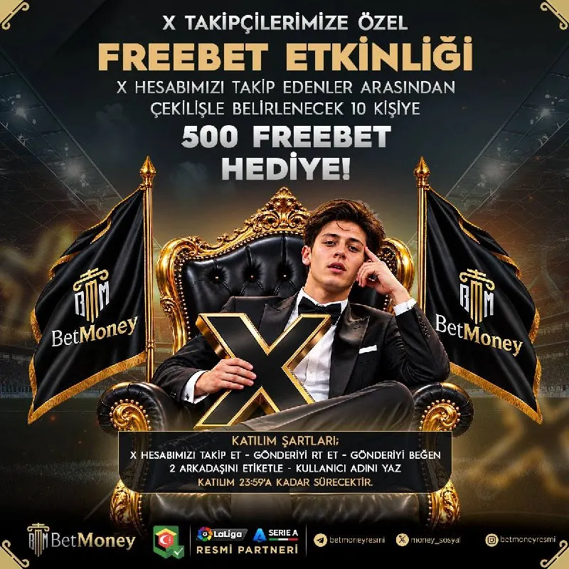 🔥X TAKİPÇİLERİMİZE ÖZEL FREEBET ETKİNLİĞİ 🌟X hesabımızı takip edenler arasından çekilişle…