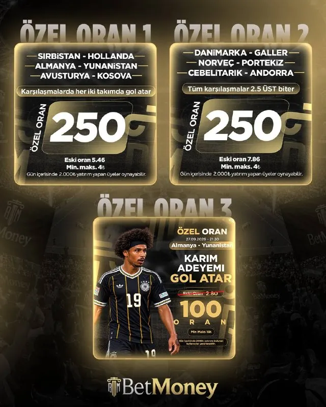 📣 BETMONEYİN ÖZEL ORANLARI SİZLERLE❗️ 💰Artırılmış Oranlar ve Kombine Bonusu❗️ 🚀 Dünyanın…