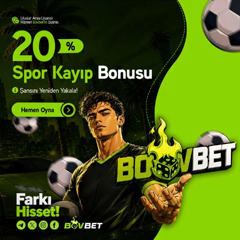 ⚽️ ŞANSINI YENİDEN YAKALA! 💚📉 Bovbet ile sporda kaybetmek yok! Yeşil sahalardaki…