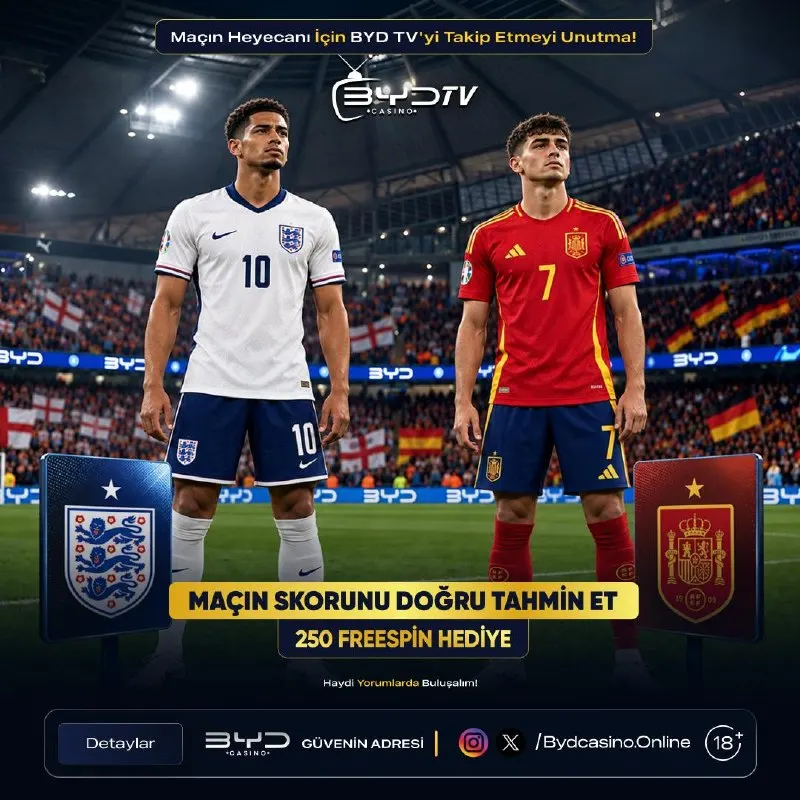 🏆MAÇIN SKORUNU DOĞRU TAHMİN ET !🏆 🔢🔢🔢 FREESPİNİ KAP ! İngiltere 🆚 İspanya ⚽️ Görselin…