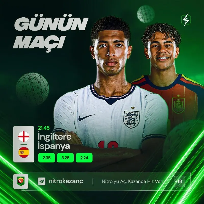 🔥 GÜNÜN MAÇI İNGİLTERE - İSPANYA! 21:45'TE! 🇪🇸 İspanya deplasmanda favori, oran 2.24…