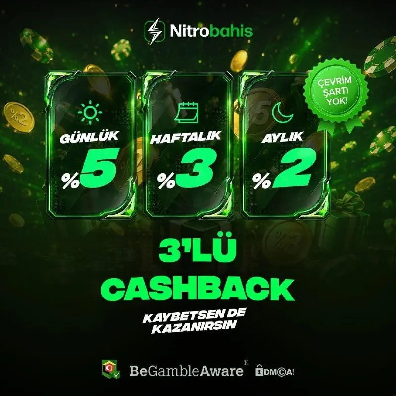 💰 3'LÜ CASHBACK NİTROBAHİS'TE! KAYBETSEN DE KAZANIRSIN! ☄️ 🎯 Casino kayıplarının bir…