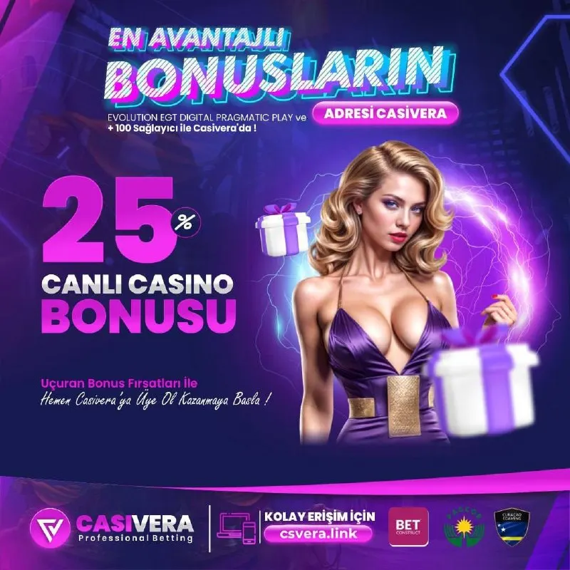 👑 CASİVERA'DA %25’E VARAN CANLI CASİNO KAYIP BONUSU FIRSATI 🎁 Minimum 250₺ ve üzeri…