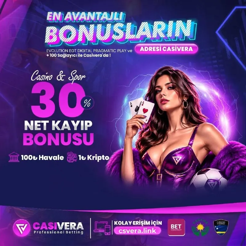 🪩 CASİVERA'DA %30 NET KAYIP BONUSU İLE HAPPY HOURS ZAMANI ! 🎯 26 Eylül 20:00- 23:59…