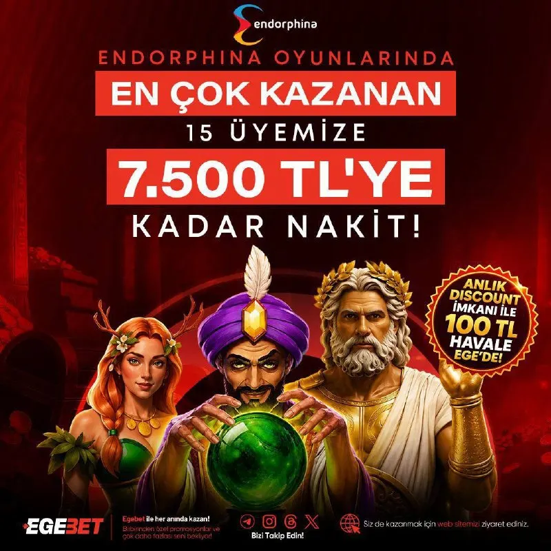 🔥ENDORPHINA OYUNLARINDA NAKİT HEDİYE! 🔥EGEBET ÜYELERİMİZE ÖZEL ENDORPHINA OYUNLARINDA EN…