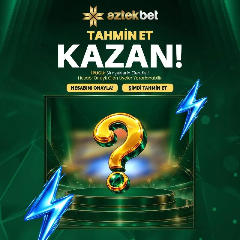 🫴 Tahmin et, kazanma şansını yakala! 🛡 Önce Aztekbet hesabını onayla, ardından ipucunu…