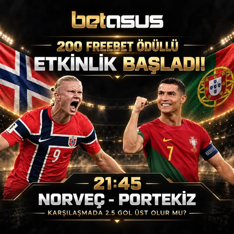 🏆 200 Freebet Ödüllü Etkinlik Başladı! 🇳🇴 - 🇵🇹 ❓ 2.5 Üst gol olur mu ? 🎁 Doğru tahmin et…