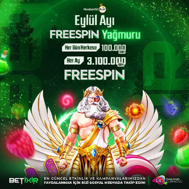 ⛈ BetiXir & Pragmatic Play Ortaklığıyla Eylül Ayı Freespin Yağmuru Başladı ‼️ 🔥 Eylül Ayı…