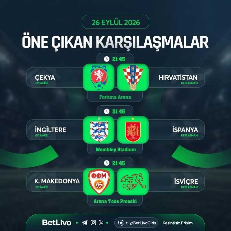 🏆 BetLivo'da Günün Önemli Karşılaşmaları☄️ 📈 En Yüksek Oranlar,En Çok Oynananlar, En…