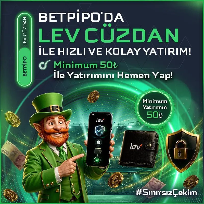 💸 Yatırımda hız ve kolaylık BETPİPO’DA! ⚡ LEV CÜZDAN ile minimum 50₺ yatırımını hemen…